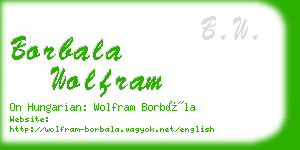 borbala wolfram business card